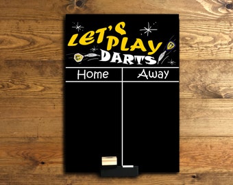 Personalised "Dart's Scoreboard" Chalkboard HPL available with or without Accessories