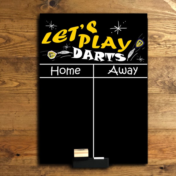 Personalised "Dart's Scoreboard" Chalkboard HPL available with or without Accessories