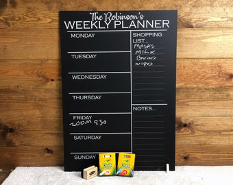 Personalised "Weekly Planner" Chalkboard, available in various sizes, with or without Accessories