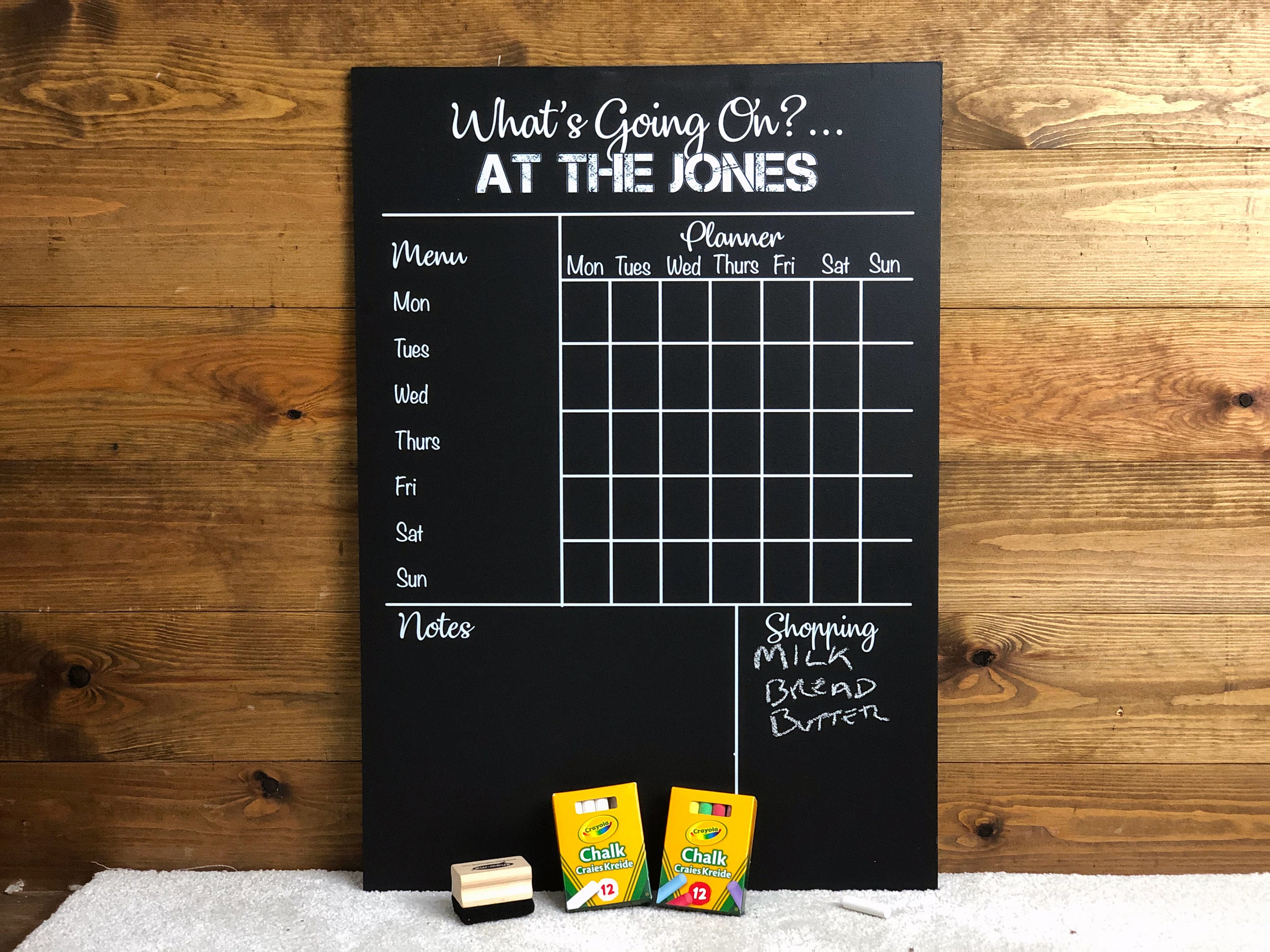 A2 6mm Thick Personalised Weekly Planner Chalkboard with Etsy