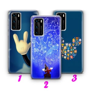 Custodia Cover Topolino 4 HUAWEI P9 P10 P20 P30 P40 Lite Pro Plus LG G5 G6 ispirata al cartone animato Disney Minnie Mouse Pluto Disneyland Castle