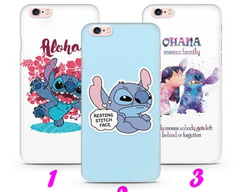 LiLO and STiTCH 1 iPhone 4 5 SE 1 2 3 Gen 6 7 8 X s Max plus XR Thin Case Cover inspired by Disney Cartoon Aloha Ohana Hawaii Nani Cute 626