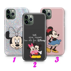 Custodia MiNNIE MoUSE 1 per iPhone 11 12 13 14 15 16 Pro / Max / Mini / Plus ispirata al cartone animato Disney Topolino Pluto Disneyland Castle