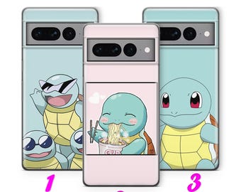 Squirtle 2 Handytasche für Google Pixel 6 6A 7 7A 8 8A 9 9A 10 Pro XL Cartoon Charakter Held vom Ballkampf Figur Heldentier
