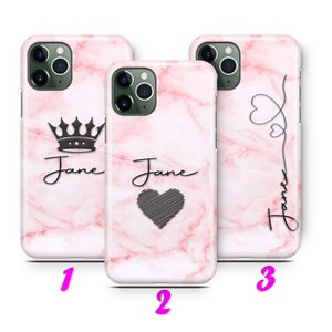MARMEREN INITIALEN 7 iPhone 11 12 13 14 15 16 Pro / Max / Mini / Plus Hoesje Aangepast Aanpasbaar Aanpasbaar Persoonlijk Gepersonaliseerde naam