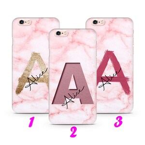INITIALES EN MARBRE 6 iPhone 4 5 SE 1 2 3 Gen 6 7 8 X s Max plus XR Thin Case Cover Personnalisable Personnalisable Personnalisable Lettres du nom personnalisées