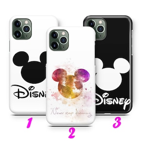 Custodia Cover Mickey Mouse 7 per iPhone 11 12 13 14 15 16 Pro / Max / Mini / Plus ispirata al cartone animato Disney Minnie Mouse Pluto Disneyland Castle