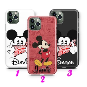 IL TUO NOME MiCKEY 2 iPhone 11 12 13 14 15 16 Pro / Max / Mini / Plus Custodia Cover Personalizzata Personalizzabile Personalizzabile Personale Personalizzato