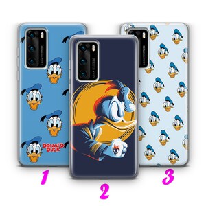 DONALD DUCK 7 Custodia per Huawei P9 P10 P20 P30 P40 Lite Pro Plus LG G5 G6 ispirata al cartone animato Disney Paperina Topolino Coppia Amore