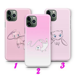 three different phone cases with cartoon Pokémon characters on them, arranged in a row.