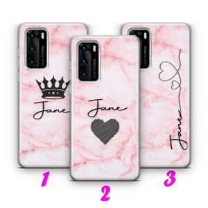 MARMEREN INITIALEN 7 HUAWEI P9 P10 P20 P30 P40 Lite Pro Plus LG G5 G6 Case Cover Aanpasbaar Aanpasbaar Persoonlijk Gepersonaliseerde naambrieven