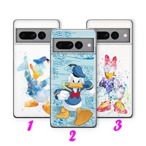Custodia per telefono DONALD DUCK 6 per Google Pixel 6 6A 7 7A 8 8A 9 9A Pro XL ispirata al cartone animato Disney Paperina Topolino Coppia Amore Carino