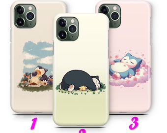 Snorlax 2 Handyhülle für Apple iPhone 11 12 13 14 15 16 e 17 Air PRO Plus Mini Max Cartoon Charakter Held vom Ballkampf Figur Held Tier
