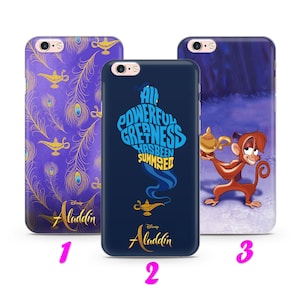ALADDIN 1 iPhone 4 5 SE 1 2 3 Gen 6 7 8 X s Max plus XR Thin Case Cover inspired by Disney Cartoon Aladin Alladin Genie Magic Lamp Carpet