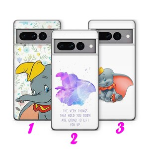 Custodia per telefono DUMBO 2 per Google Pixel 6 6A 7 7A 8 8A 9 9A Pro XL ispirata al cartone animato Disney con grandi orecchie, elefante volante, topo da circo