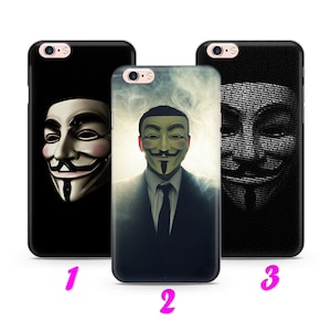 VENDETTA iPhone 4 5 SE 1 2 3 Gen 6 7 8 X s Max plus Xr Thin Case Cover V for Vendetta Movie Revenge Mask Computer Hacker Group Anonymous