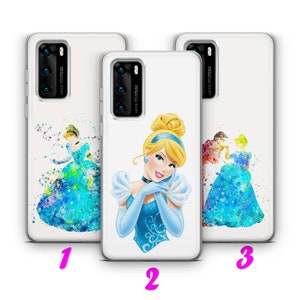Custodia per CINDERELLA 2 HUAWEI P9 P10 P20 P30 P40 Lite Pro Plus LG G5 G6 ispirata alla principessa dei cartoni animati Disney Midnight Pumpkin Mice Beautiful