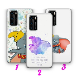 Custodia DUMBO 2 HUAWEI P9 P10 P20 P30 P40 Lite Pro Plus LG G5 G6 ispirata al cartone animato Disney Big Ears Flying Elephant Circus Mouse