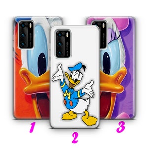 DONALD DUCK 4 Custodia per Huawei P9 P10 P20 P30 P40 Lite Pro Plus LG G5 G6 ispirata al cartone animato Disney Paperina Topolino Coppia Amore