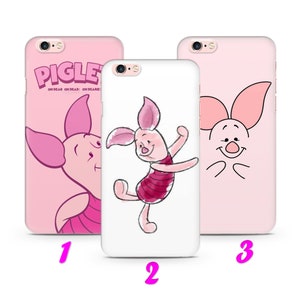 Funda fina PiGLET 2 para iPhone 4, 5, SE, 1, 2, 3, Gen 6, 7, 8, X, S, Max Plus y XR inspirada en el cerdito de dibujos animados de Disney de Winnie the Pooh y Christopher Robin