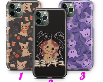 Capa de celular Mimikyu 1 para Apple iPhone 11 12 13 14 15 16 e 17 Air PRO Plus Mini Max Personagem de desenho animado Herói de luta de bola Figura Herói Animal