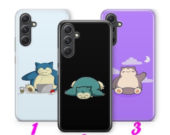 Snorlax 3 Telefon Fall Abdeckung für Samsung A14 A15 A16 A17 A25 A26 A34 A35 A36 A37 A54 A55 A56 A57 A72 A73 + weitere Modelle Charakter
