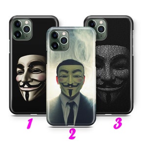 VENDETTA iPhone 11 12 13 14 15 16 Pro / Max / Mini / Plus Case Cover V for Vendetta Movie Revenge Mask Computer Hacker Group Anonymous
