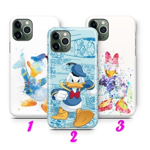 DONALD DUCK 6 iPhone 11 12 13 14 15 16 Pro / Max / Mini / Plus Custodia Cover ispirata Disney Cartoon Paperina Topolino Coppia Amore Carino