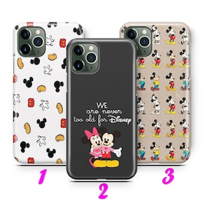 Custodia Cover Mickey Mouse 2 per iPhone 11 12 13 14 15 16 Pro / Max / Mini / Plus ispirata al cartone animato Disney Minnie Mouse Pluto Disneyland Castle