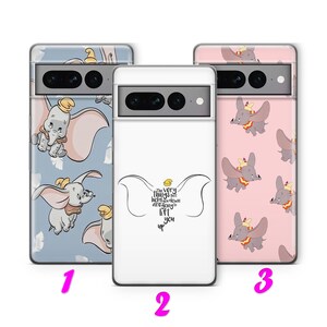 Custodia per telefono DUMBO 3 per Google Pixel 6 6A 7 7A 8 8A 9 9A Pro XL ispirata al cartone animato Disney con grandi orecchie, elefante volante, topo da circo