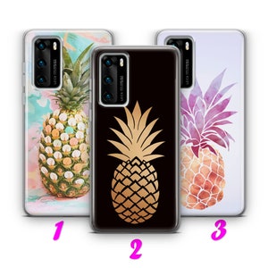 PiNEAPPLE 2 HUAWEI P9 P10 P20 P30 P40 Lite Pro Plus LG G5 G6 Hülle Cover Sunny Sweet Sommer Obst Trendy Fashion Palme Pina Colada Beach