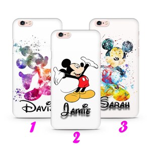 IL TUO NOME MiCKEY 3 iPhone 4 5 SE 1 2 3 Gen 6 7 8 X s Max plus Xr Custodia sottile Personalizzabile Personalizzabile Personalizzato Lettere personalizzate