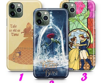 BEAUTY and the BEASt 1 iPhone 11 12 13 14 15 16 Pro / Max / Mini / Plus Case Cover inspired by DISNEY CARTOON Princess Bella Gaston Castle
