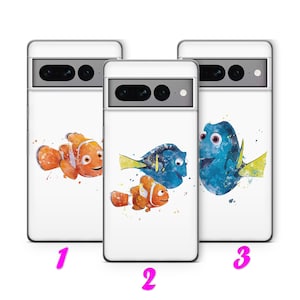 Suche NeMO Dory 3 Telefon Fall Abdeckung für Google Pixel 6 6A 7 7A 8 8A 9 9A Pro XL inspiriert Disney Cartoon Clownfisch Meer Ozean Schildkröten Hai