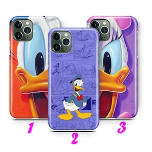 DONALD DUCK 1 Custodia per iPhone 11 12 13 14 15 16 Pro / Max / Mini / Plus ispirata al cartone animato Disney Paperina Topolino Coppia Amore Carino