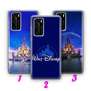 DISNEY 3 Custodia per Huawei P9 P10 P20 P30 P40 Lite Pro Plus LG G5 G6 ispirata ai personaggi dei cartoni animati Disney Castello di Disneyland Topolino