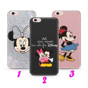 MiNNIE MoUSE 1 iPhone 4 5 SE 1 2 3 Gen 6 7 8 X s Max plus XR Custodia sottile ispirata al cartone animato Disney Topolino Pluto Castello Disneyland