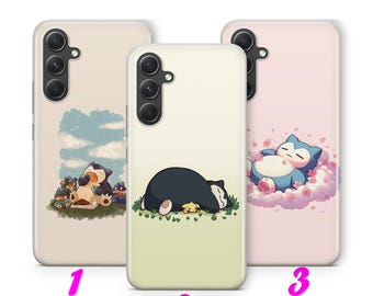 Snorlax 2 Telefon Fall Abdeckung für Samsung A14 A15 A16 A17 A25 A26 A34 A35 A36 A37 A54 A55 A56 A57 A72 A73 + weitere Modelle Charakter