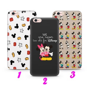 Custodia sottile per iPhone 4 5 SE 1 2 3 Gen 6 7 8 X s Max plus XR ispirata al cartone animato Disney Minnie Mouse Pluto Disneyland Castle