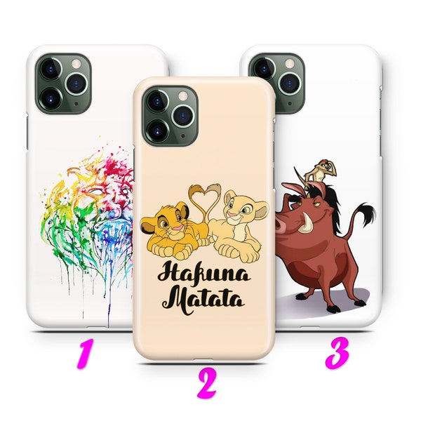 LiON KiNG 9 iPhone 11 12 13 14 15 Pro/Max/Mini/Plus housse inspiré du dessin animé Disney Simba Timon Pumba Hakuna Matata cicatrice Zazoo