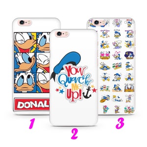 DONALD DUCK 2 iPhone 4 5 SE 1 2 3 Gen 6 7 8 X s Max plus Xr Custodia sottile ispirata al cartone animato Disney Paperina Topolino Coppia Famiglia