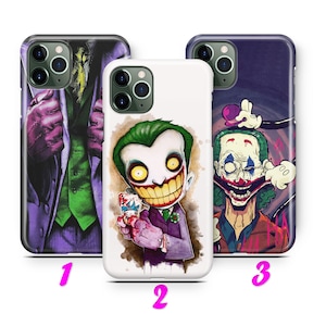 Coque pour iPhone 11 12 13 14 15 16 Pro/Max/Mini/Plus THE JoKER 1 inspirée du personnage de l'histoire des films de dessins animés, drôle, effrayant, fou