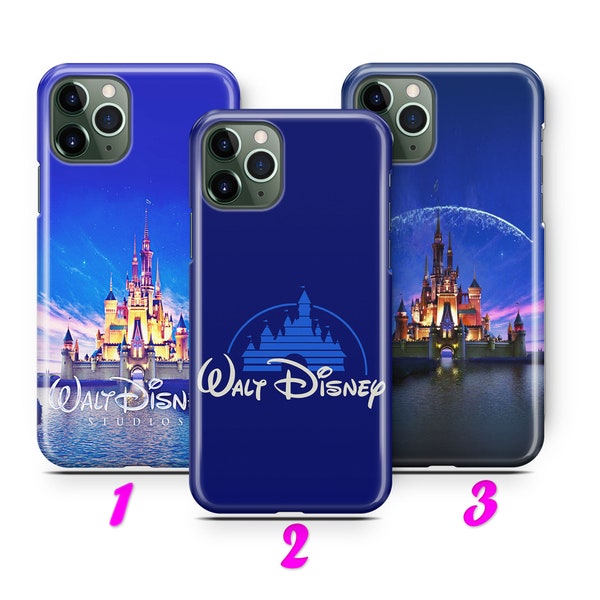 Housse pour iPhone 11 12 13 14 15 Pro / Max / Mini / Plus DISNEY 3 inspirée des personnages de Disney Château de Disneyland Mickey Minnie Mouse