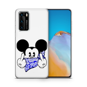 Custodia Cover Topolino Blu Huawei P9 P10 P20 P30 P40 Lite Pro Plus LG G5 G6 ispirata al cartone animato Disney Minnie Mouse Pluto Disneyland Castle
