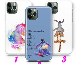EEYORE 2 iPhone 11 12 13 14 15 16 Pro / Max / Mini / Plus Case Cover inspired by Disney Cartoon Sad Donkey I-aah Winnie Pooh Easel Tigger