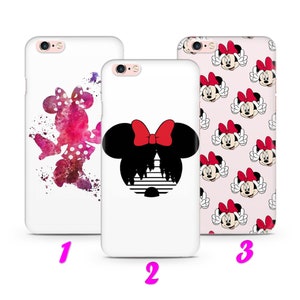 MiNNIE MoUSE 2 iPhone 4 5 SE 1 2 3 Gen 6 7 8 X s Max plus XR Custodia sottile ispirata al cartone animato Disney Topolino Pluto Castello Disneyland
