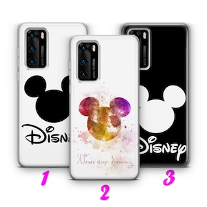 Custodia Cover Topolino 7 HUAWEI P9 P10 P20 P30 P40 Lite Pro Plus LG G5 G6 ispirata al cartone animato Disney Minnie Mouse Pluto Disneyland Castle
