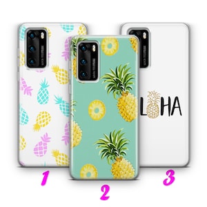 PiNEAPPLE 3 HUAWEI P9 P10 P20 P30 P40 Lite Pro Plus LG G5 G6 Hülle Cover Sunny Sweet Sommer Obst Trendy Fashion Palme Pina Colada Beach