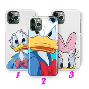 DONALD DUCK 5 Custodia per iPhone 11 12 13 14 15 16 Pro / Max / Mini / Plus ispirata al cartone animato Disney Paperina Topolino Coppia Amore Carino
