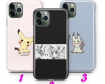 Capa de celular Mimikyu 3 para Apple iPhone 11 12 13 14 15 16 e 17 Air PRO Plus Mini Max Personagem de desenho animado Herói de luta de bola Figura Herói Animal